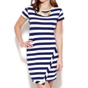 Loveappela White and Blue Stripped Dress Women’s XL